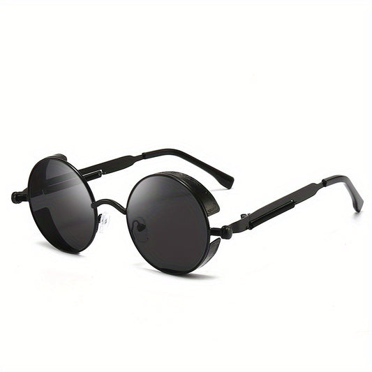 Y2K Steampunk Round Mirrored Sunglasses UV400