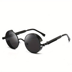 Y2K Steampunk Round Mirrored Sunglasses UV400