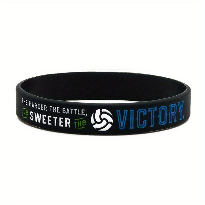 Sporty Silicone Volleyball Bracelet with Motivational Sayings