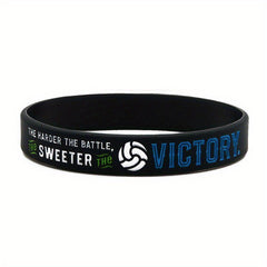 Sporty Silicone Volleyball Bracelet with Motivational Sayings