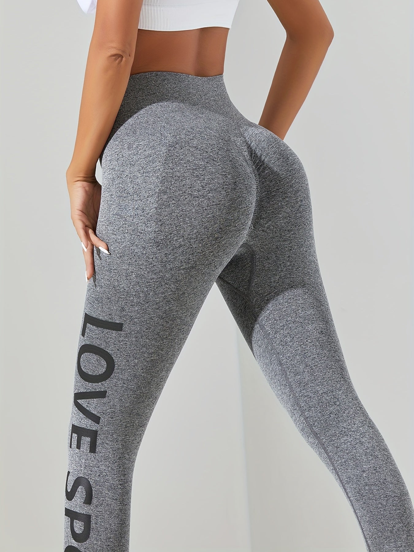 Solid Yoga Seamless Leggings High Waist Tight Pants