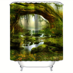 Tree Pattern Shower Curtain Waterproof and Mildew Proof Bathroom Decor