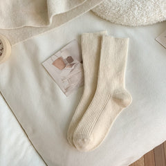 Cozy Winter Socks for Women, Thick & Warm Casual Solid Pile Stocking