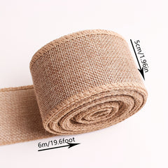 DIY Christmas Ribbon Hemp Iron Wire Edge Webbing 1.96ft