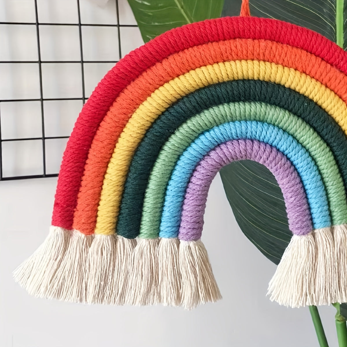 Rainbow Tassel Garland Macrame Wall Hanging Bohemian Decoration