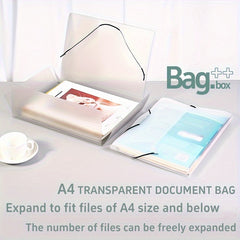 Transparent File Bag String Storage Protector Folder Information Book