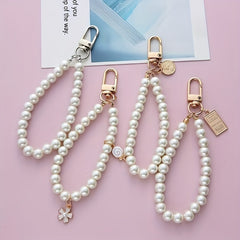 Retro Pearl Key Chain Small Pendant Alloy Key Chain Mobile Phone Chain
