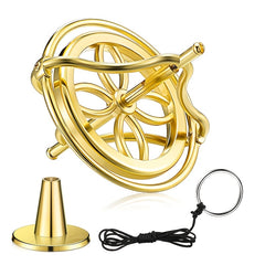 Metal Gyroscope Spinning Top Keychain Educational Desk Decor