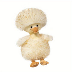 Large Curly Haired Duck Plush Toy Soft Stuffed Animal Yellow & Pink Options
