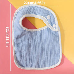 Comfy Baby Bib for 0-3 Year Olds, Stylish Plain with Button Fastening