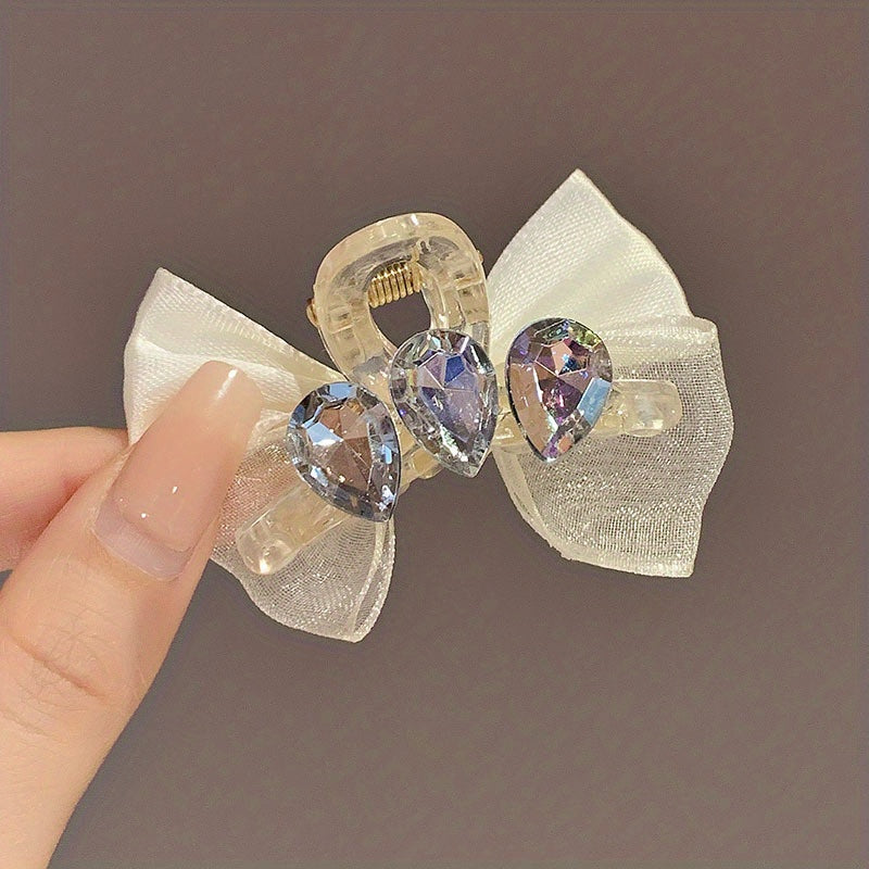 Mesh Rhinestone Hair Clip Claw Clips Headwear Girls Kids Hair Accessories