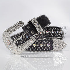 Unisex Rhinestone Belt with Pin Buckle