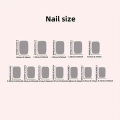 24pcs Pink Floral Gradient Press On Nails Kit Short Square Glossy Finish