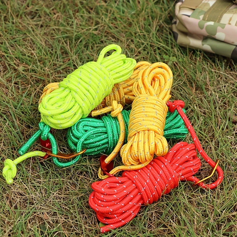 Windproof Reflective Rope for Camping, 4mm Thick Polyester Rope
