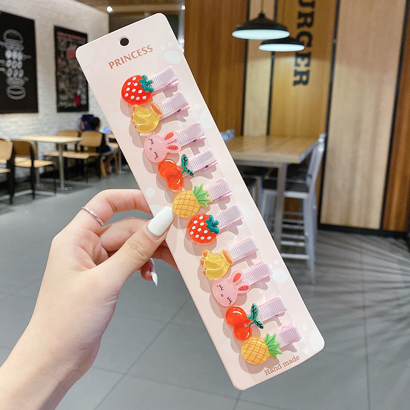 10pcs Girls Cartoon Hair Clips School Party Accessories