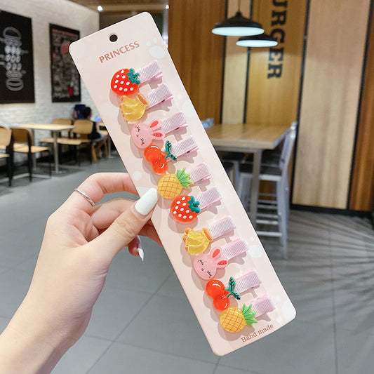 10pcs Girls Cartoon Hair Clips School Party Accessories