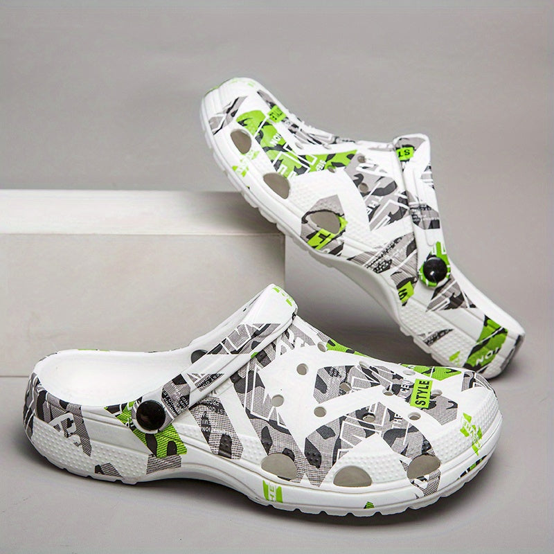 Women's Colorblock Platform Clogs Slip On Round Toe Comfy Shoes