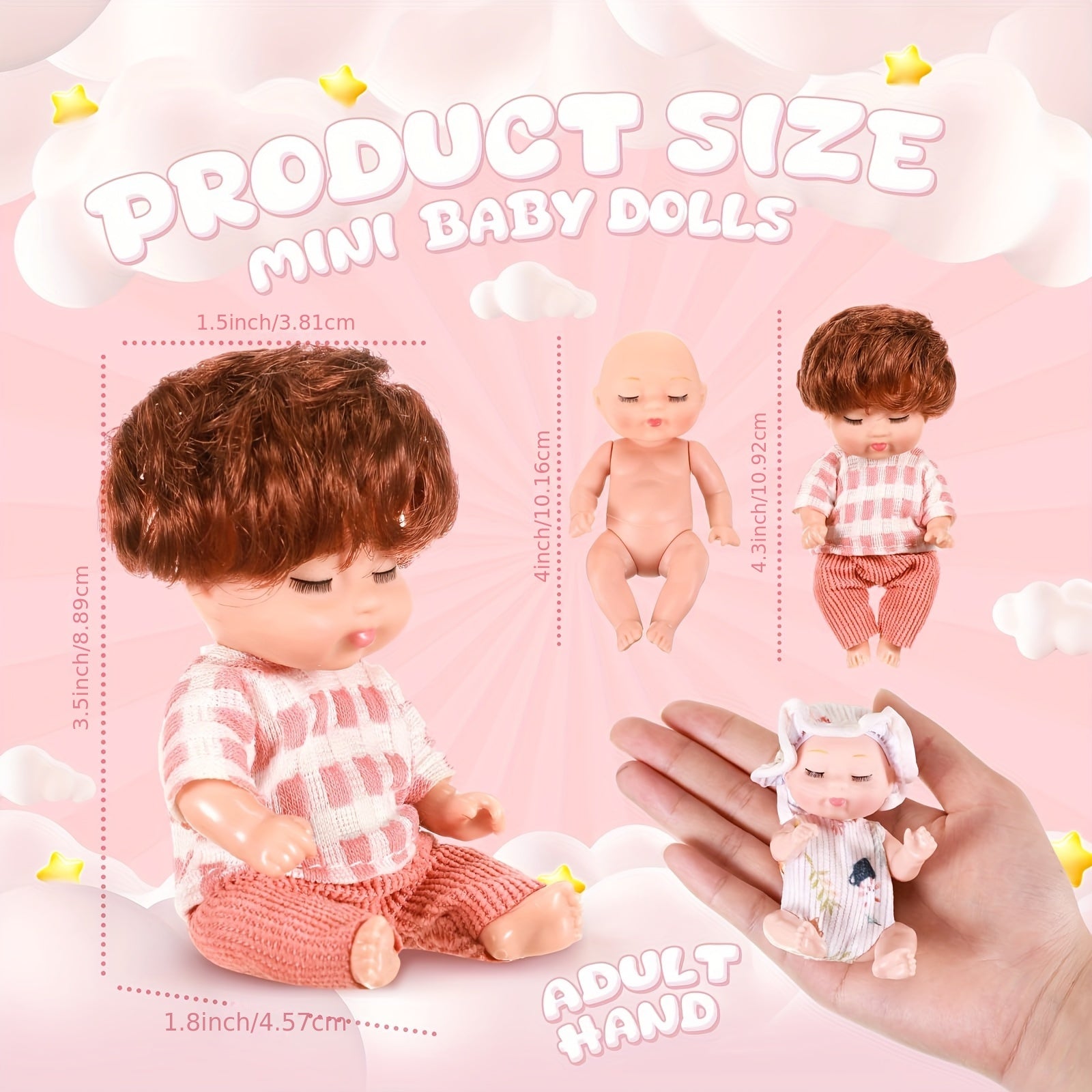 Set of 10 Lifelike 10" Tall Baby Dolls in Animal Themed Outfits