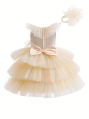 Puffy Tiered Princess Dress Grace Outfit for Wedding Birthday Party Performance