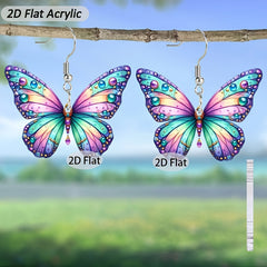 Butterfly Acrylic Earrings - Multicolor Lightweight Hypoallergenic