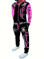Men's Hiphop Letter Print Tracksuit Set
