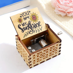Hand Cranked Wooden Music Box Classic Ornament for DIY Arts and Crafts Gift