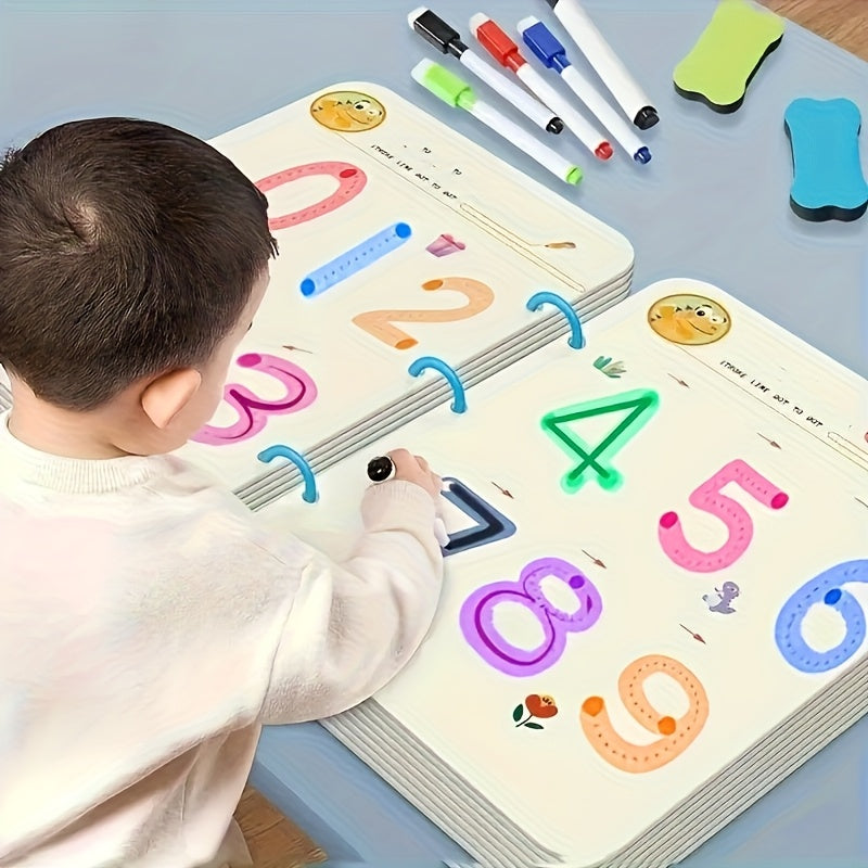 Reusable Educational Workbook with Erasable Writing Surface
