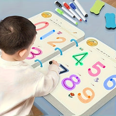 Reusable Educational Workbook with Erasable Writing Surface