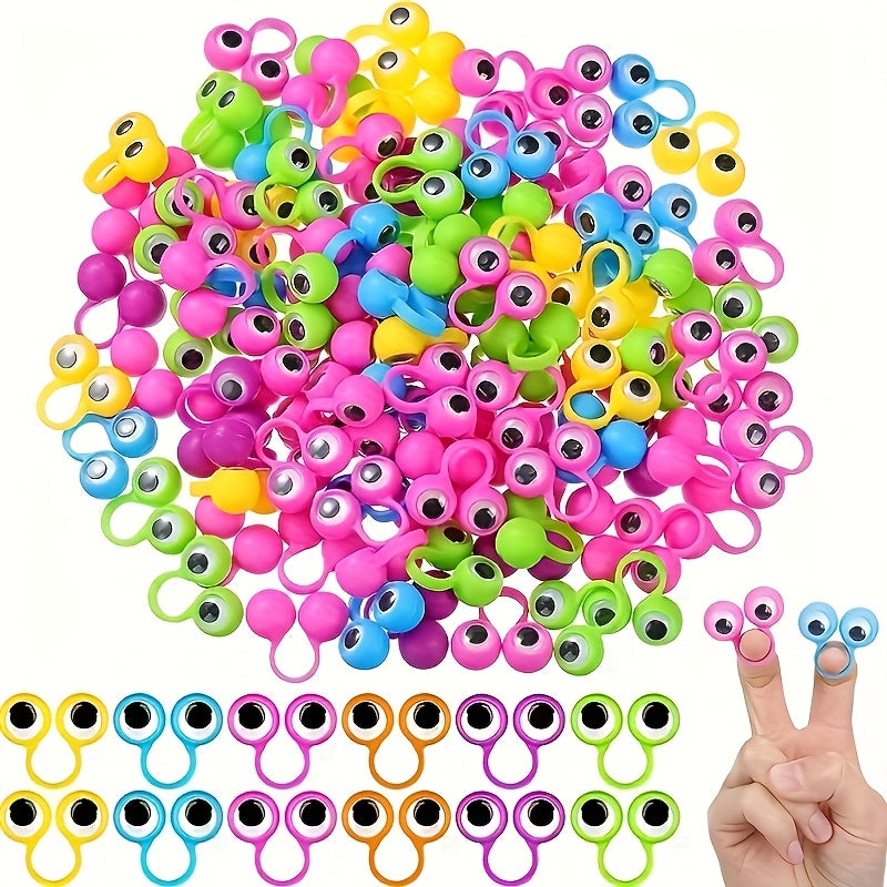 24pcs Big Eye Rings Eyeball Finger Puppets Interactive Party Favor