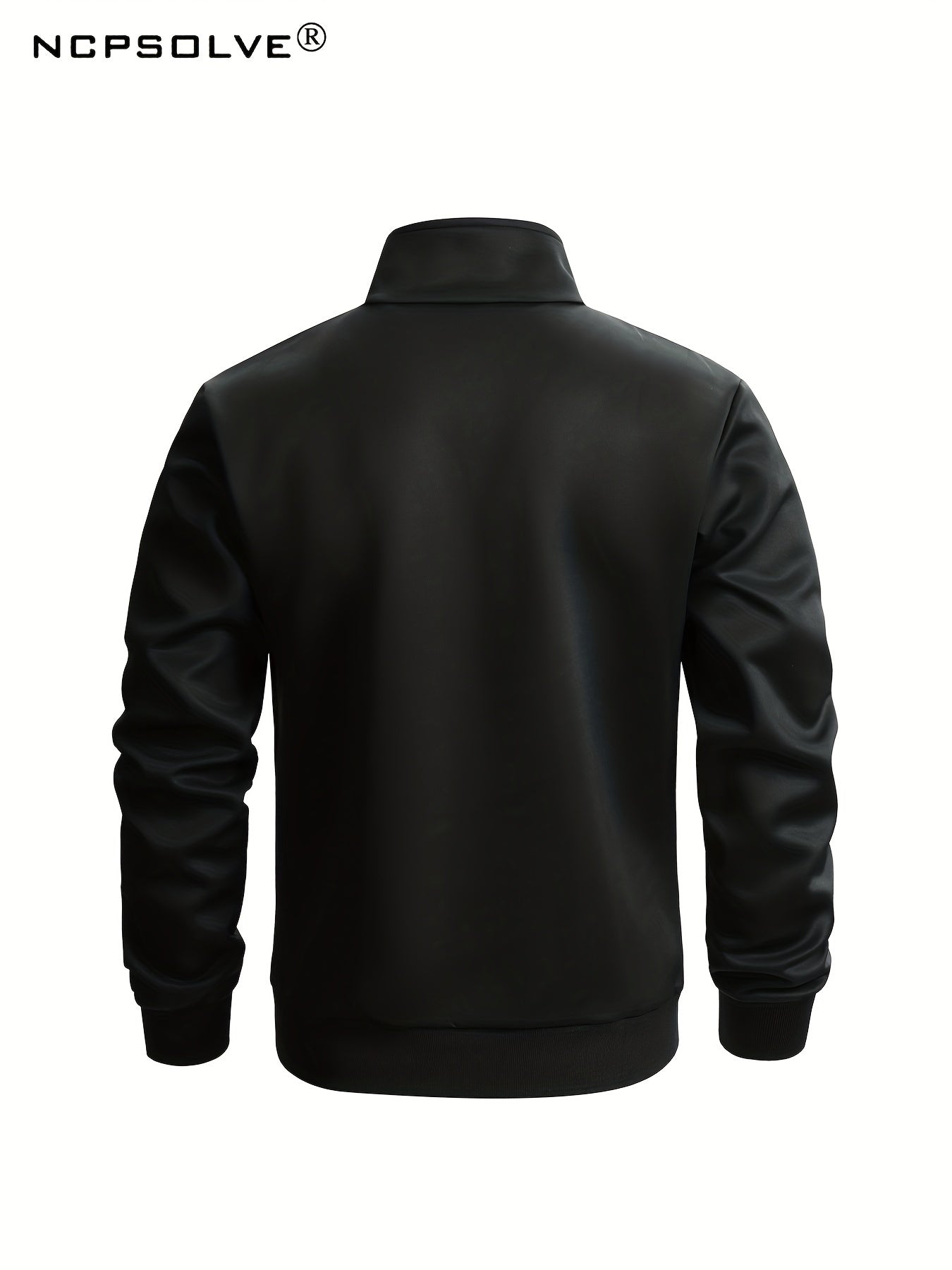 Men's Sports Suit Stand Collar Zip Jacket Solid Waist Pants