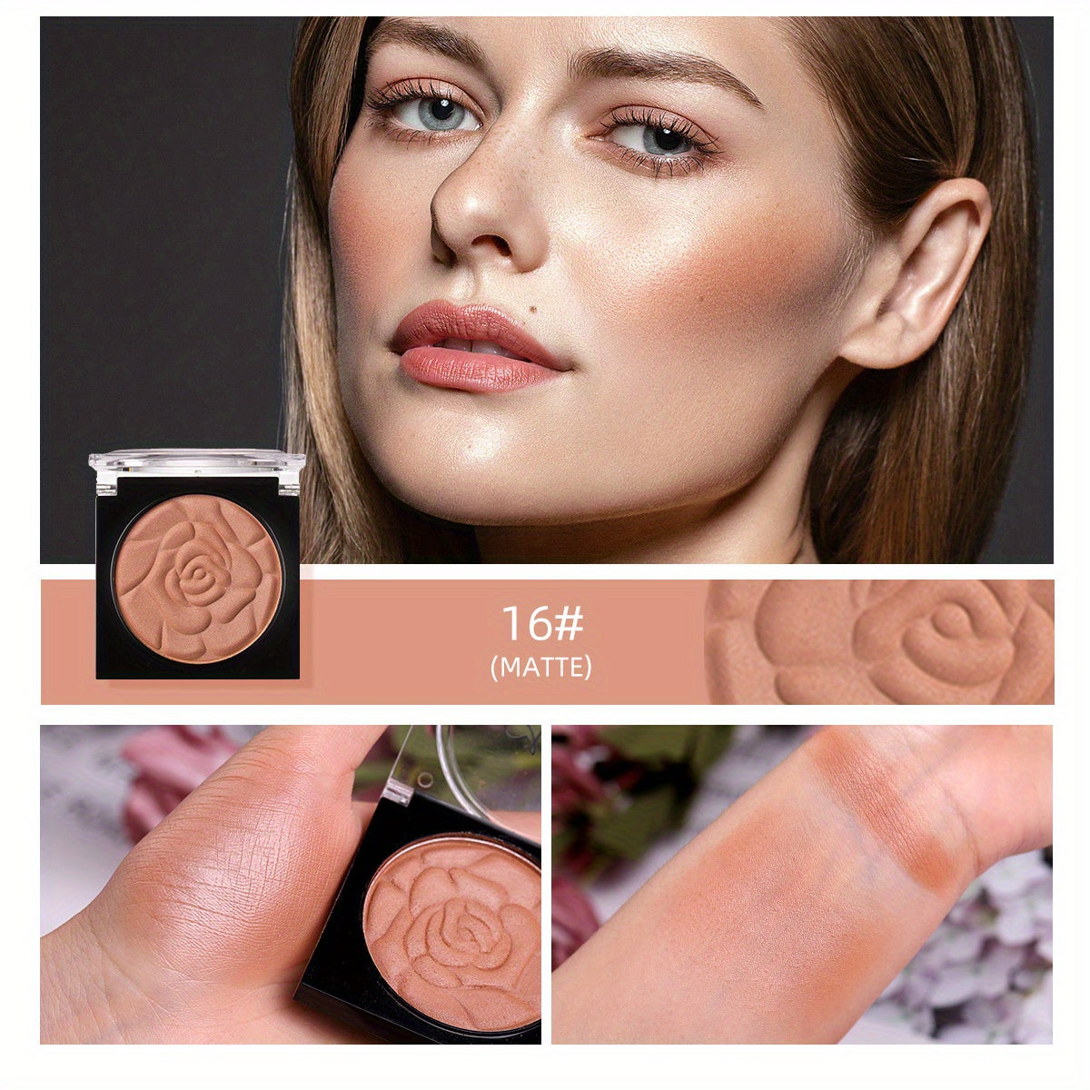 Petal Face Blushes Powder Shimmer Cheek Blush Matte Lightweight Face Brighten