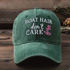 Boat Hair Don't Care Baseball Cap Embroidery Y2K Sunscreen Sports Hat