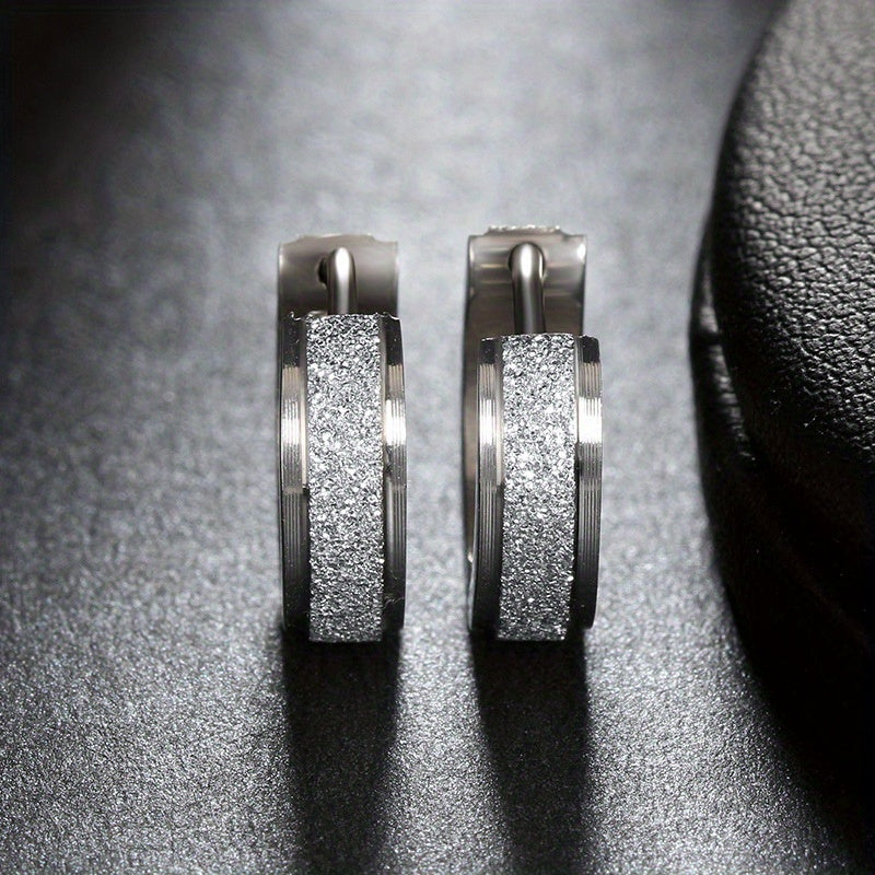 Vintage 18k Plated Stainless Steel Hoop Earrings for Women