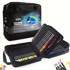 120 Mixed Colored Pencils Set with Wooden Case