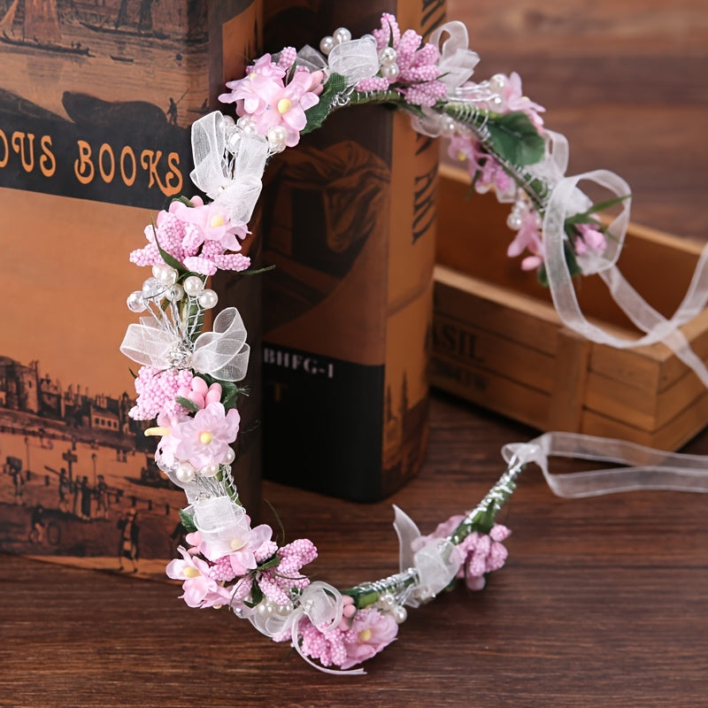 Flower Leaf Bridal Headband Tiara For Women Bride Party Wedding