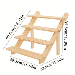 Solid Wood Trapezoidal Jewelry Storage Rack