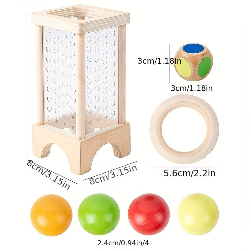 Wooden Dice Game Interactive Math Puzzle Toy Counting Family Travel Game