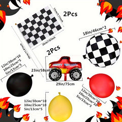 76pcs Racing Track Balloon Arch Kit for Party Decoration