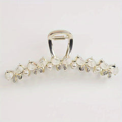 Opal Bow Hair Claw Sparkly Pearl Metal Hair Claw Ponytail Holder