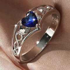 Heart Shaped Zircon Copper Ring for Women