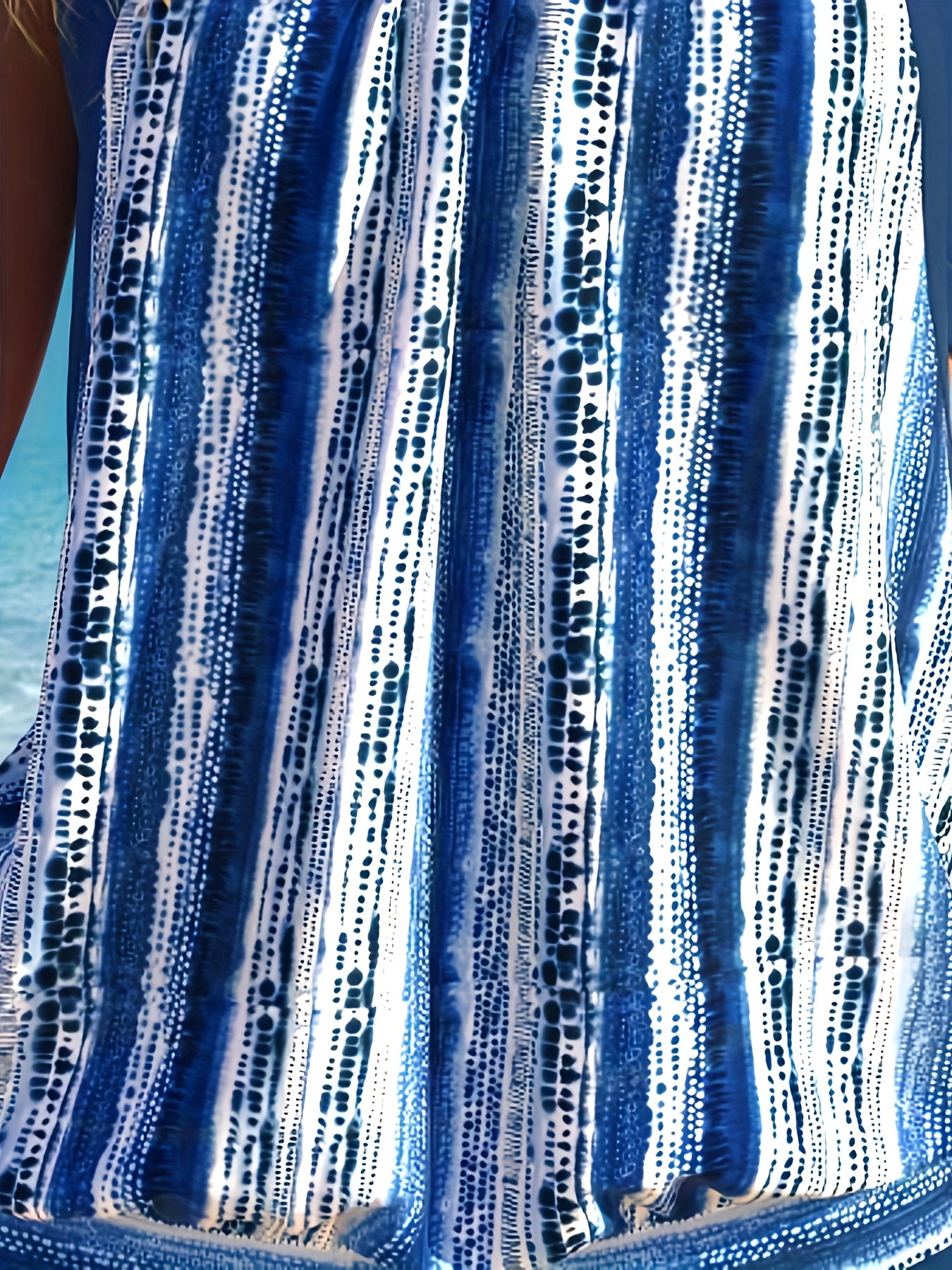  Tie Dye Striped Tankini Set Women's Modest Swimsuit 2 Piece