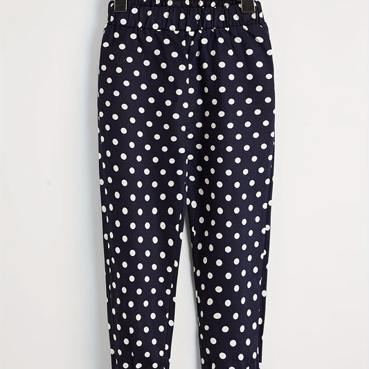 Toddler Girls Polka Dot Elastic Waist Casual Pants