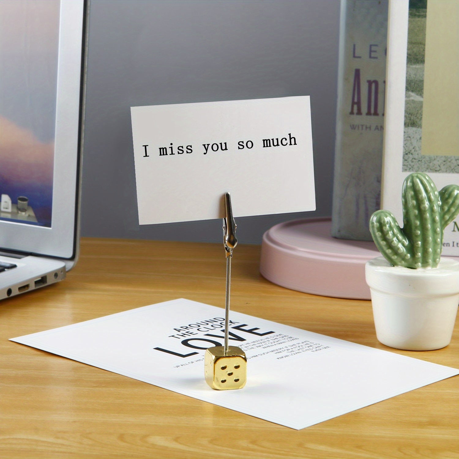 Metal Vertical Label Clip for Office Desktop Business Cards