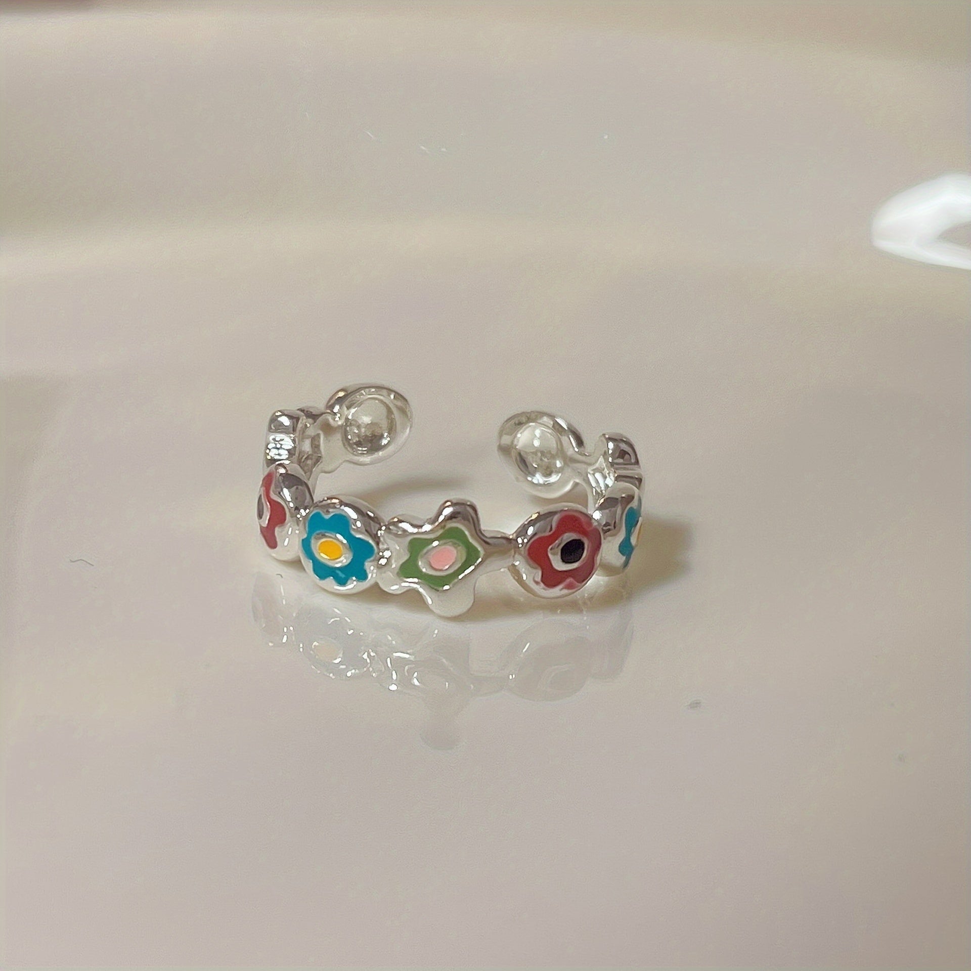 Sweet Small Flower Ring Niche Sense All match Open Ring