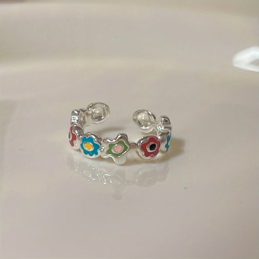 Sweet Small Flower Ring Niche Sense All match Open Ring