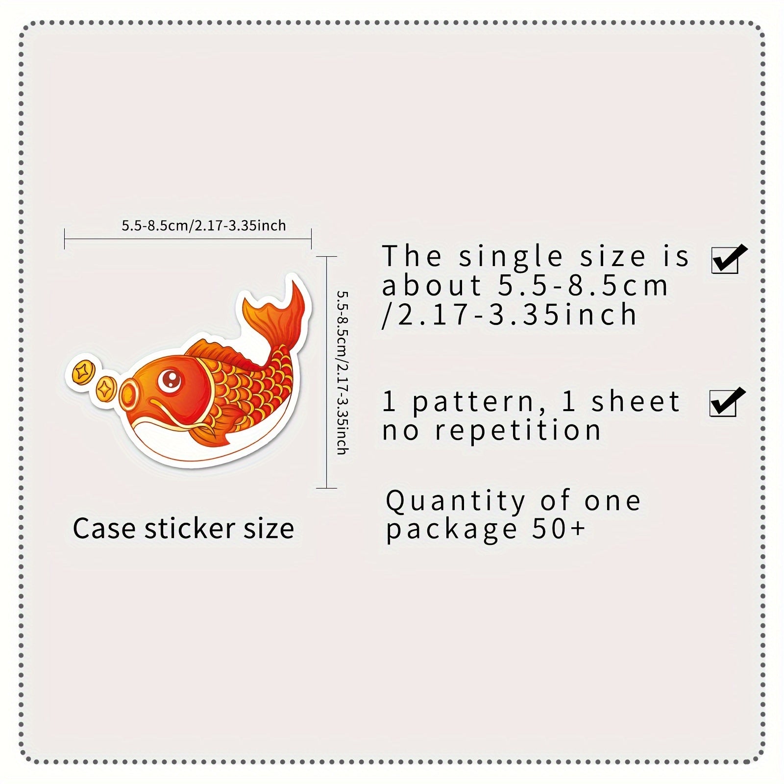 50pcs Koi Cartoon Animal Hand-painted Stickers For Journal Water Cup Skateboard