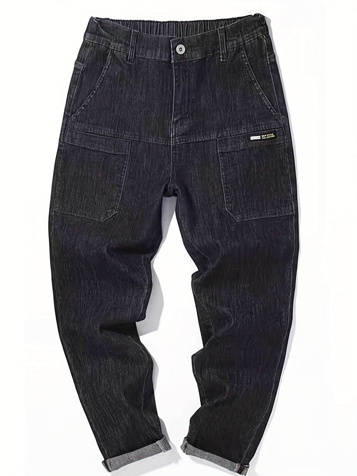 Men's Casual Denim Harem Pants with Pockets