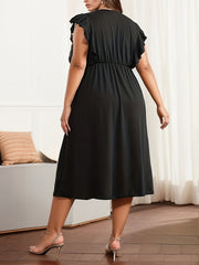  Ruffle Sleeve V Neck Nightdress With Pockets