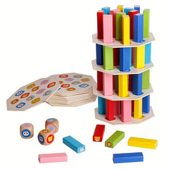 Fun Tower Game Creative 54pcs Tabletop Puzzle Stacking Blocks