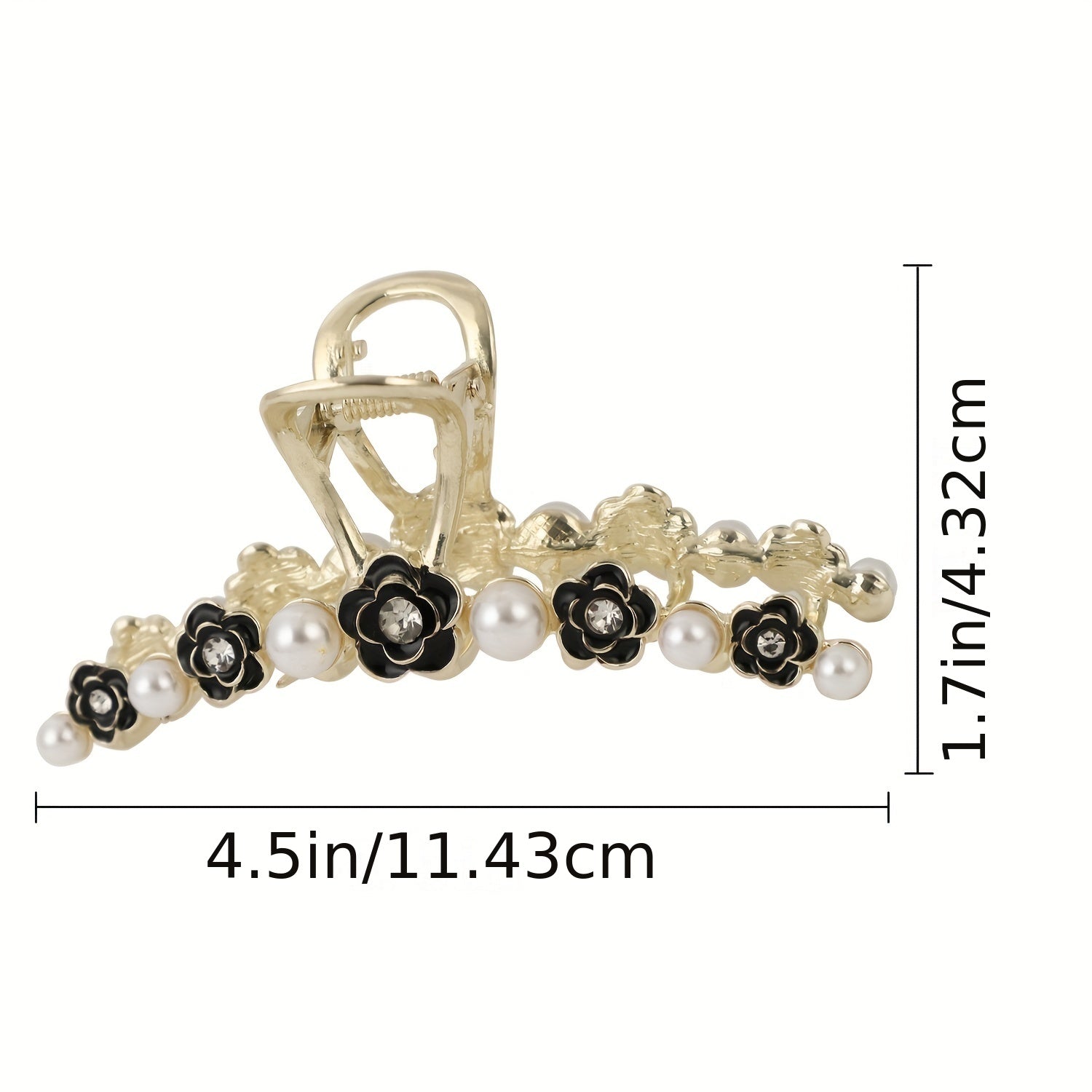 Faux Pearl Hair Claw Camellia Hair Claw Nonslip Ponytail Holder